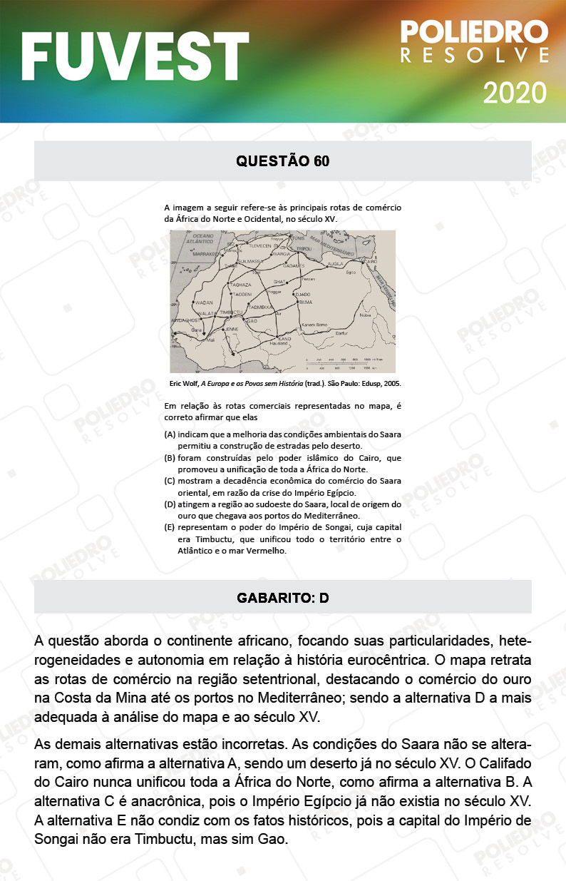 Questão 60 - 1ª Fase - Prova V - FUVEST 2020