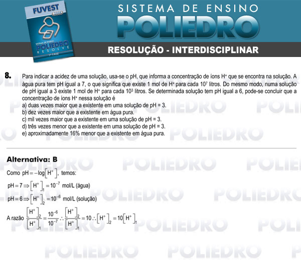 Questão 8 - 1ª Fase - FUVEST 2008