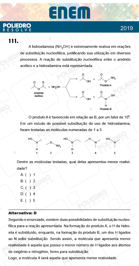 Questão 111 - 2º Dia - Prova AMARELA - ENEM 2018