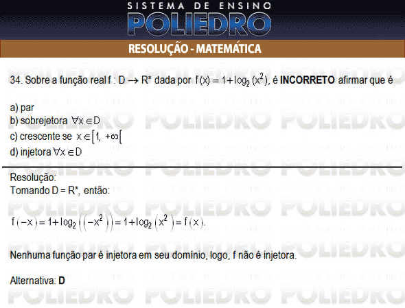 Questão 34 - Inglês e Matemática - AFA 2010