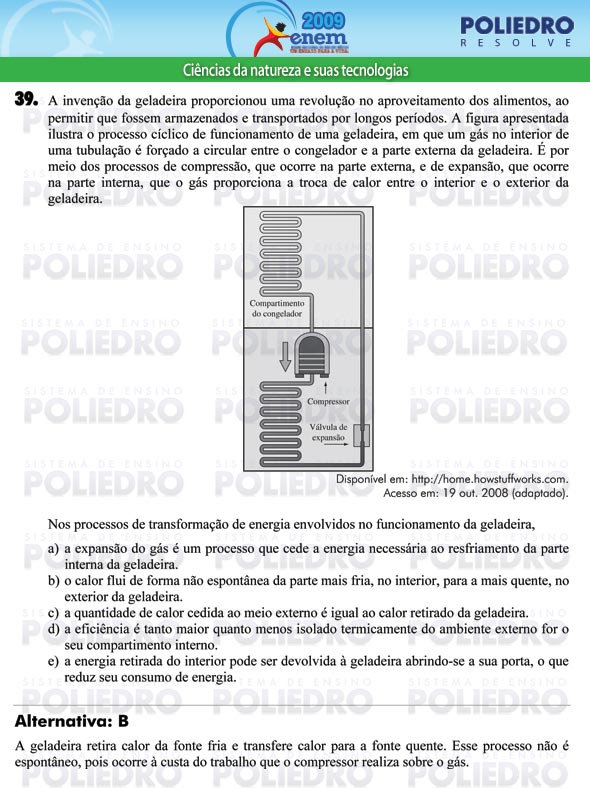 Questão 39 - Prova - ENEM 2009