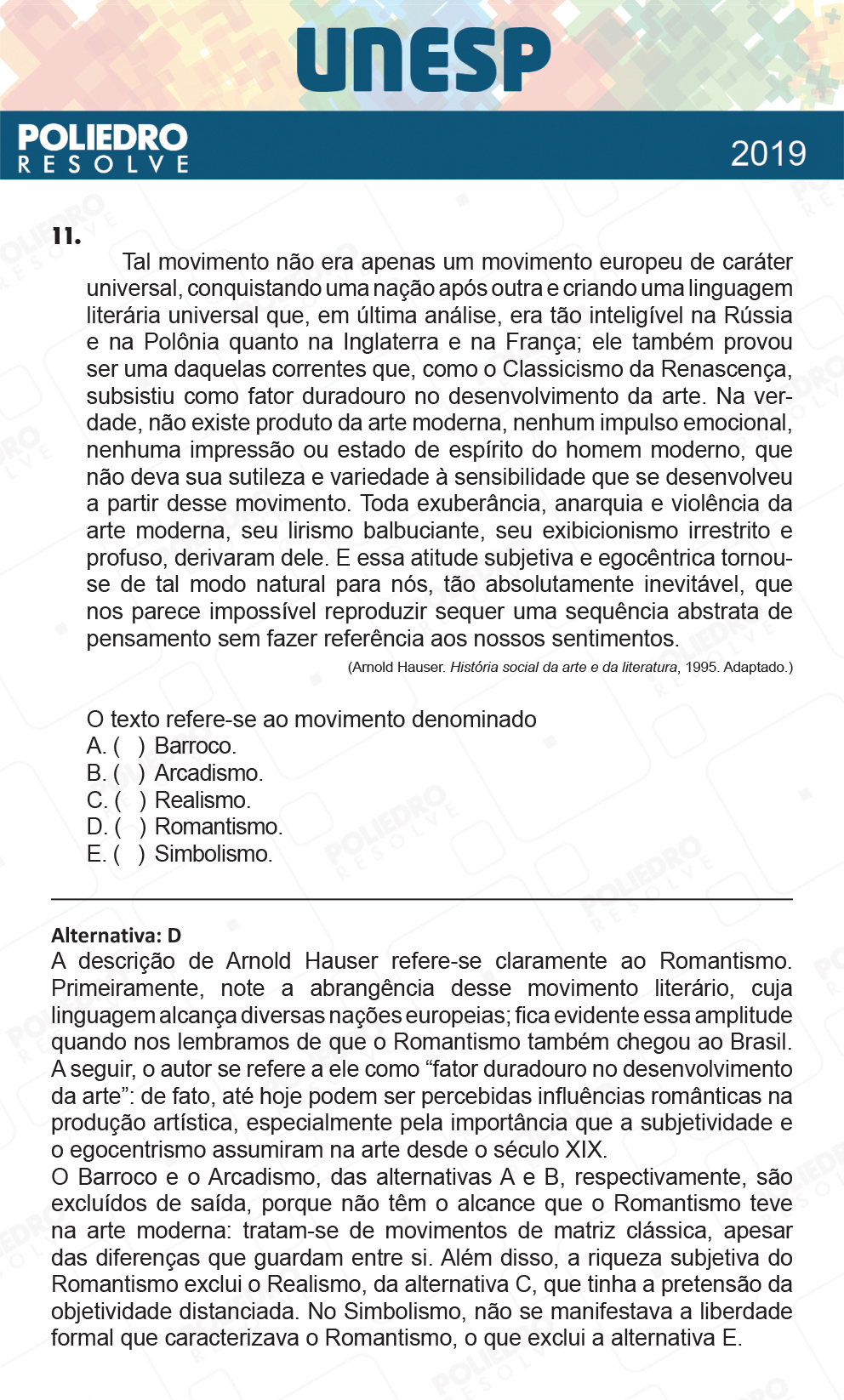 Questão 11 - 1ª Fase - UNESP 2019