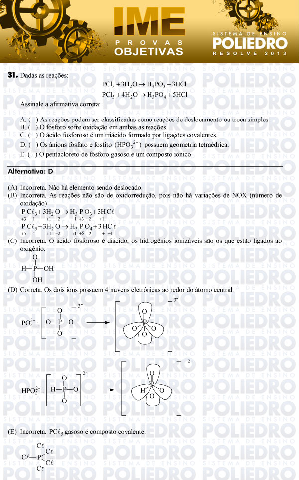 Questão 31 - Objetiva - IME 2013