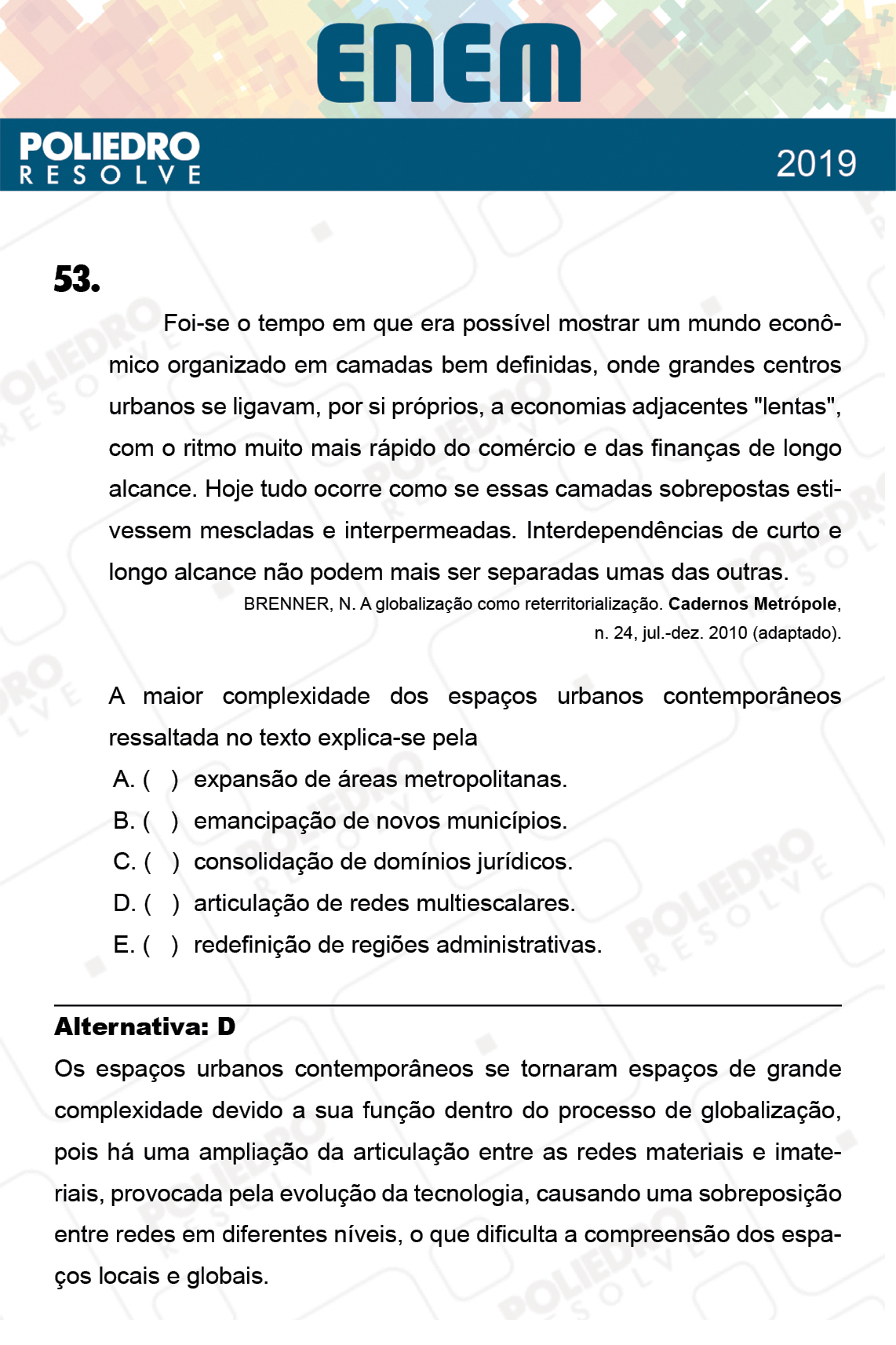 Questão 53 - 1º Dia - Prova AZUL - ENEM 2018