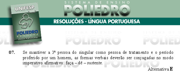 Questão 7 - Português e Inglês - UNIFESP 2008