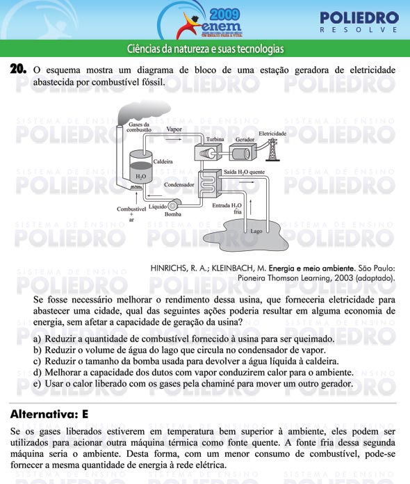 Questão 20 - Prova - ENEM 2009