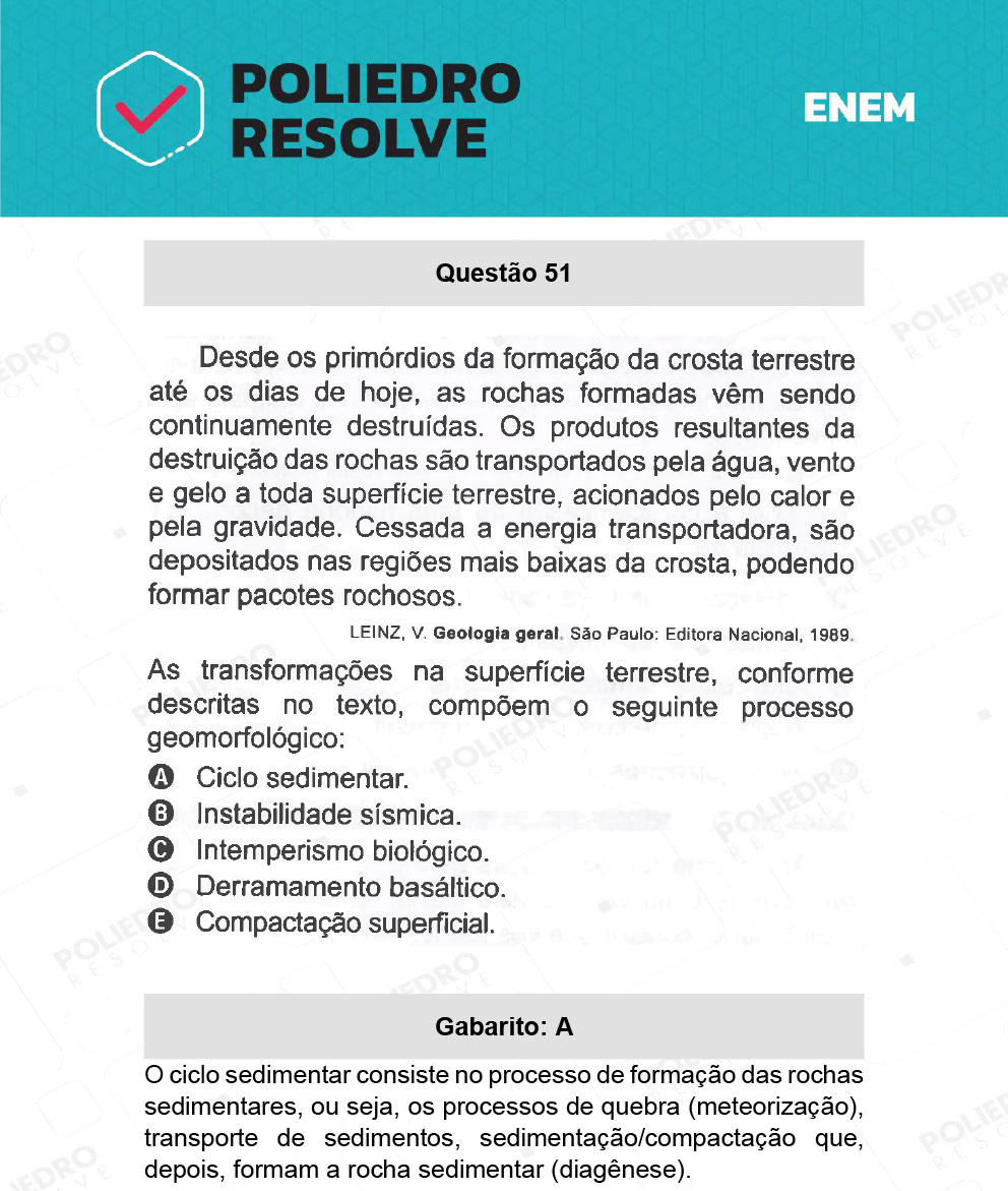 Questão 51 - 1º Dia - Prova Branca - ENEM 2021