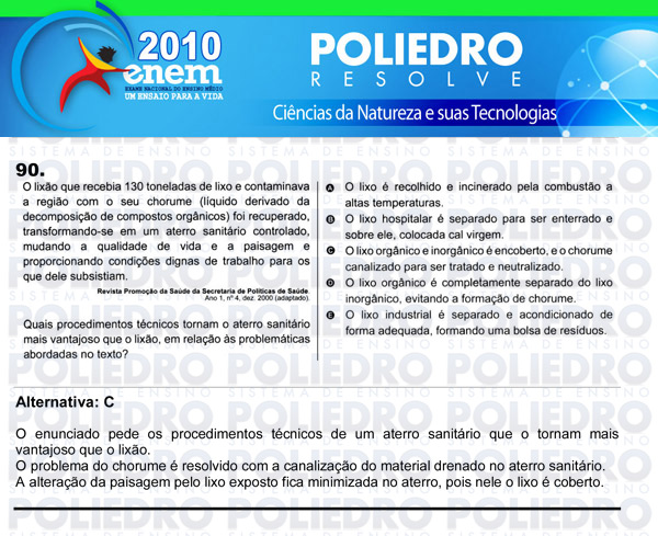 Questão 90 - Sábado (Prova azul) - ENEM 2010