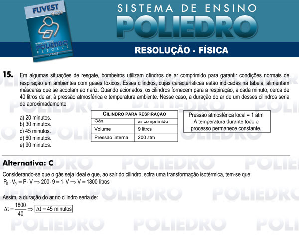 Questão 15 - 1ª Fase - FUVEST 2008