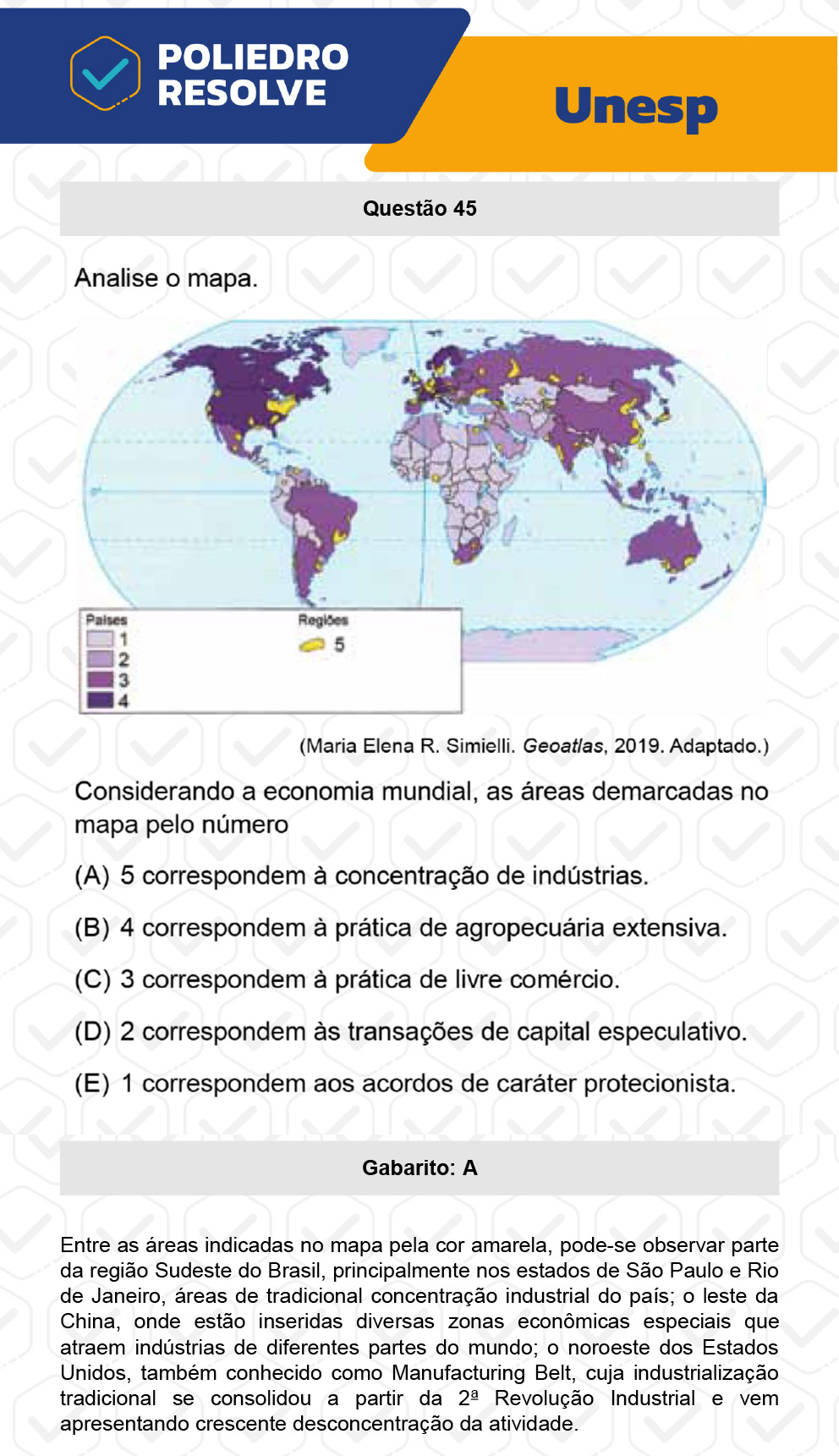 Questão 45 - 1ª Fase - UNESP 2023