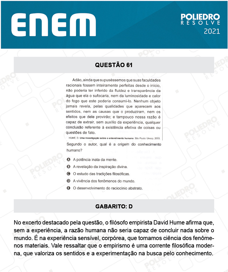 Questão 61 - 1º DIA - Prova Branca - ENEM 2020