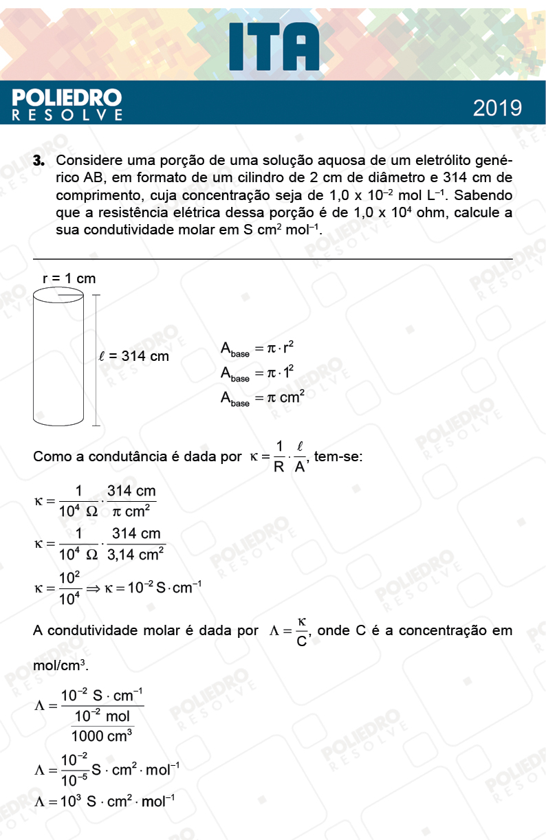 Dissertação 3 - 2ª Fase - 1º Dia - MAT / QUI - ITA 2019