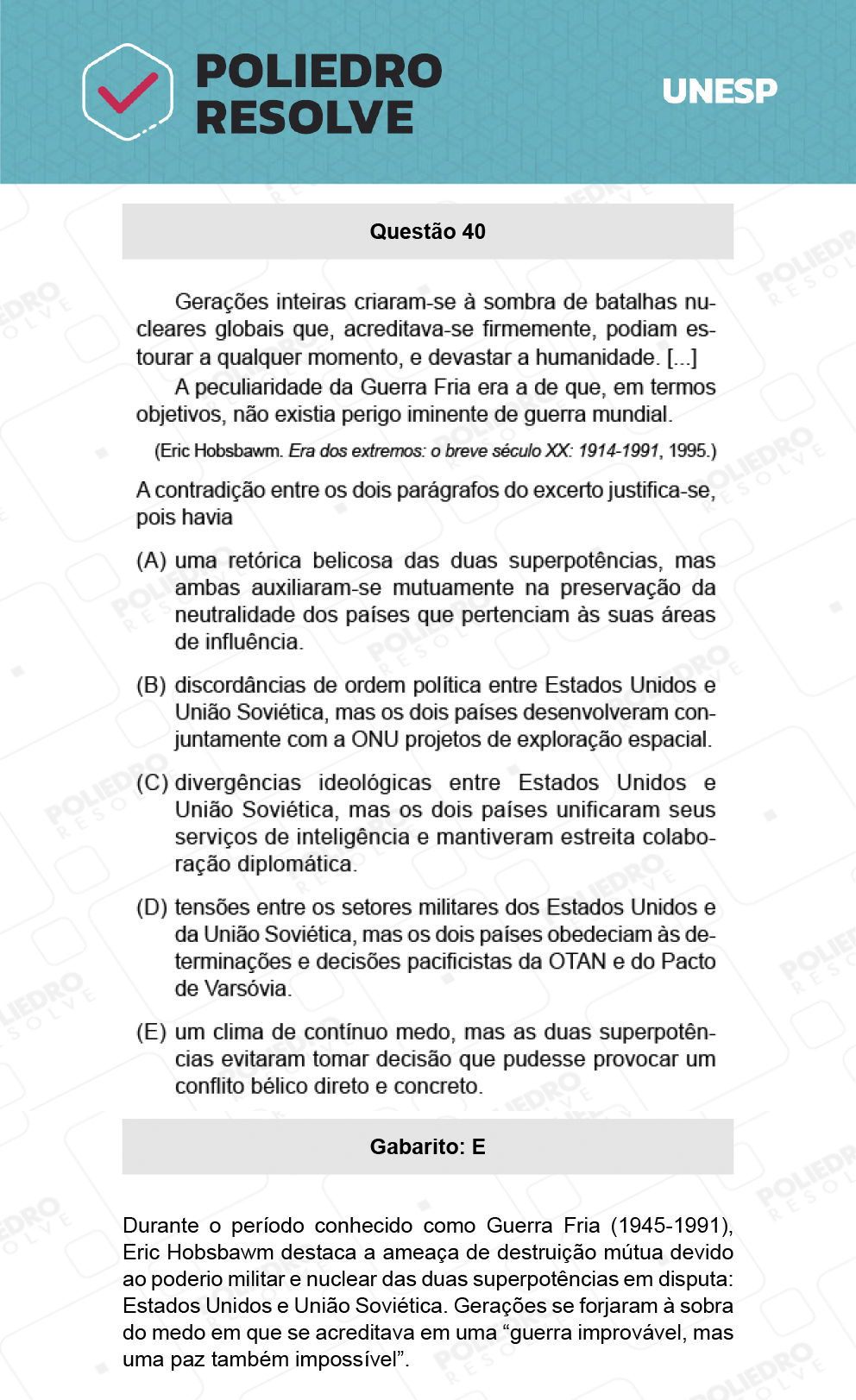 Questão 40 - 1ª Fase - Biológicas - UNESP 2022