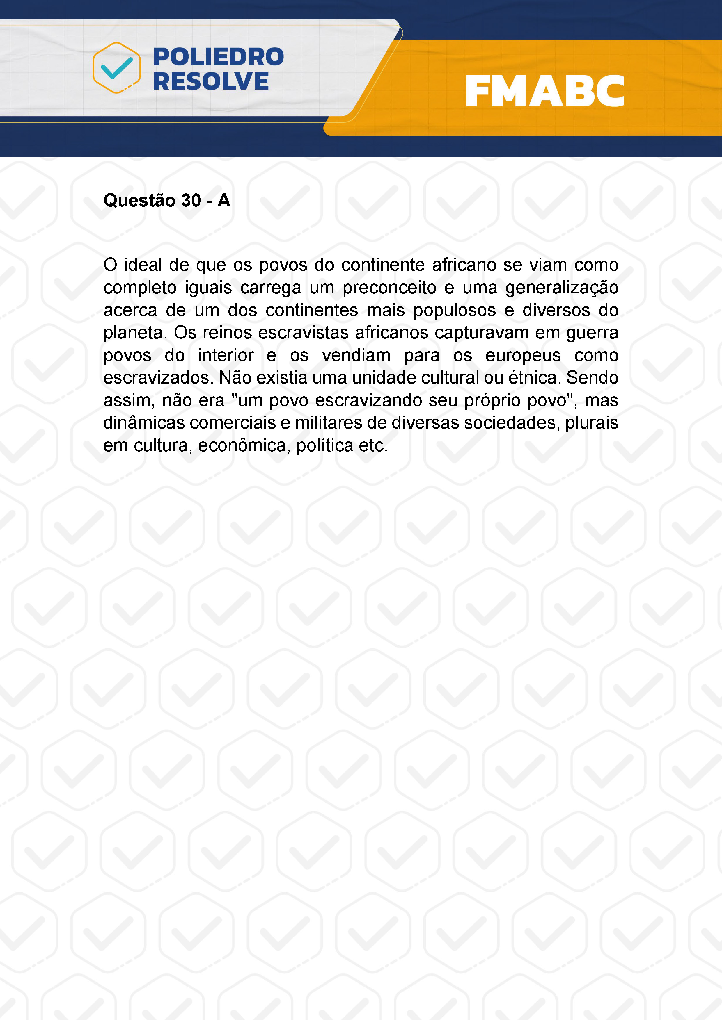 Questão 30 - Fase única - FMABC 2024