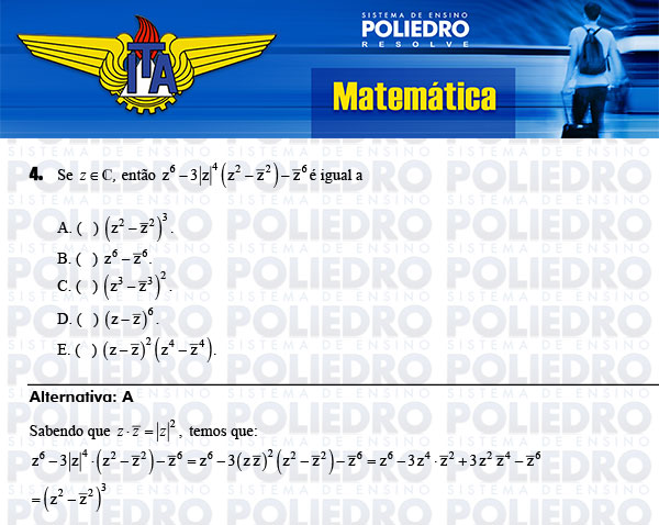 Questão 4 - Matemática - ITA 2014