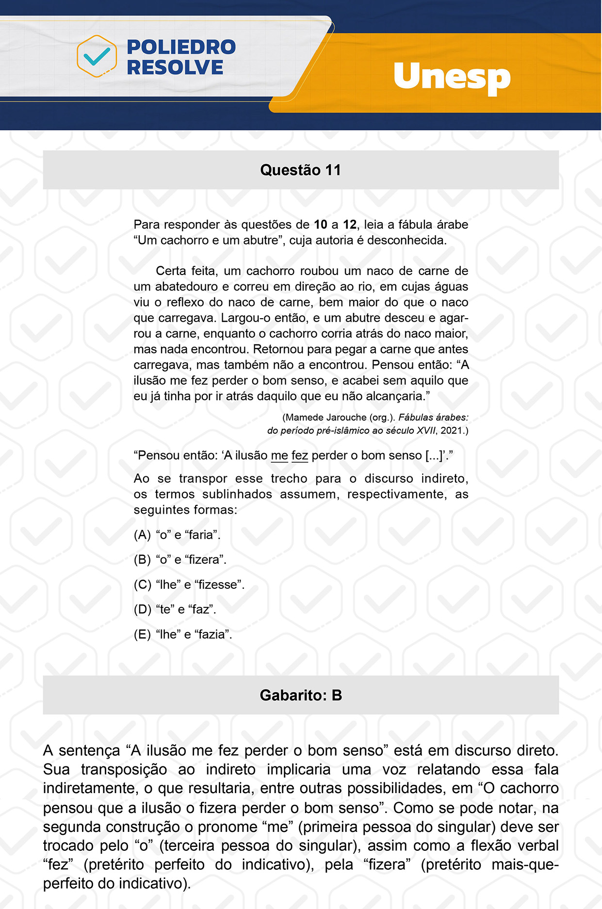 Questão 11 - 1ª Fase - UNESP 2024