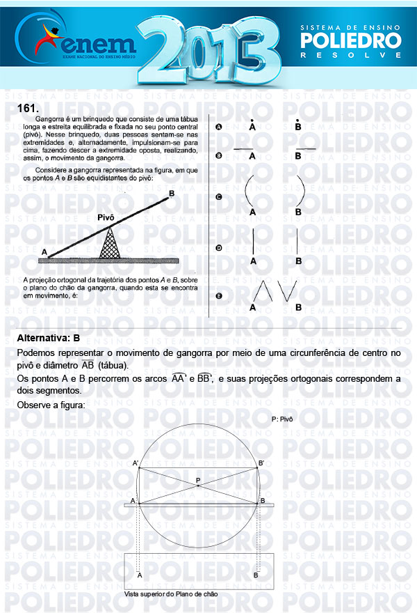 Questão 161 - Domingo (Prova Cinza) - ENEM 2013