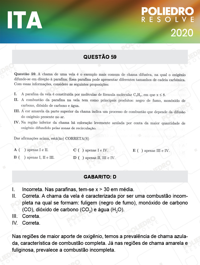 Questão 59 - 1ª Fase - ITA 2020