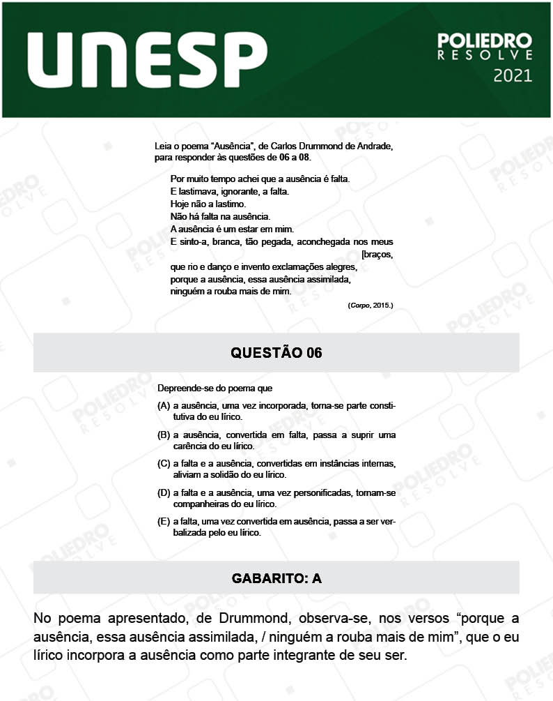 Questão 6 - 2ª Fase - UNESP 2021