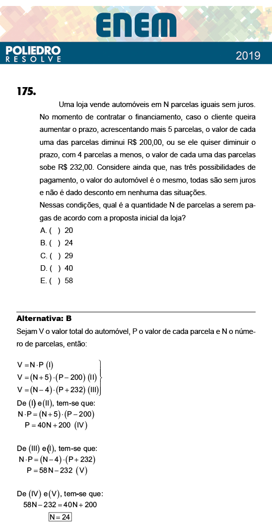 Questão 175 - 2º Dia - Prova AZUL - ENEM 2018