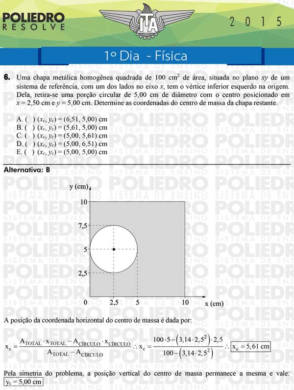 Questão 6 - Física - ITA 2015