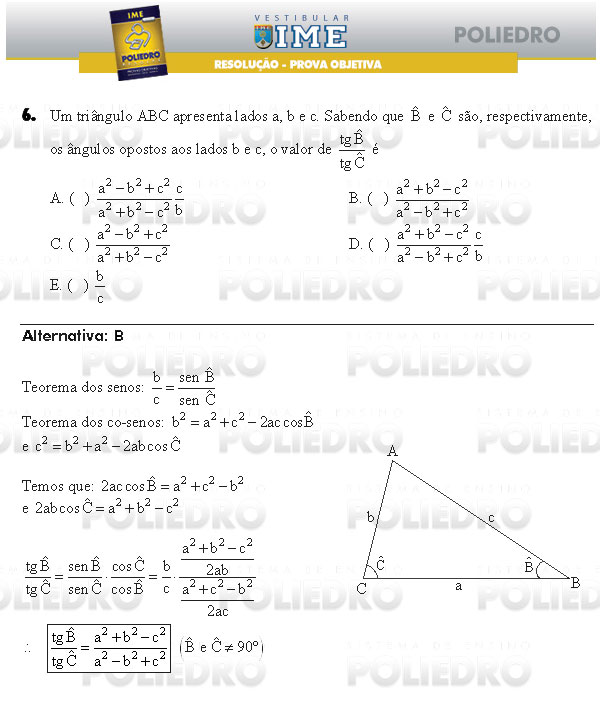 Questão 6 - Objetiva - IME 2009