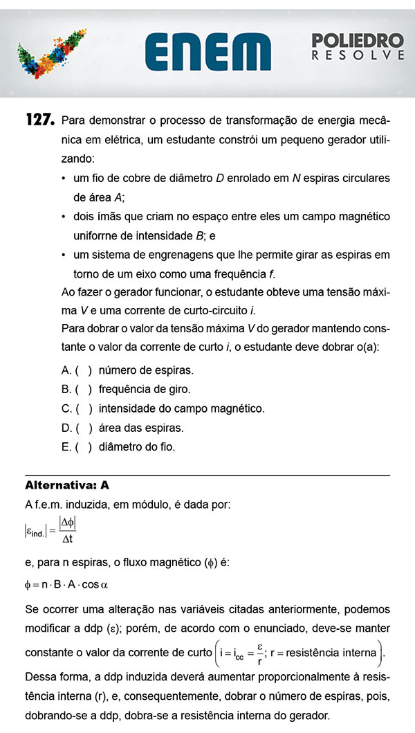 Questão 127 - 2º Dia (PROVA AMARELA) - ENEM 2017