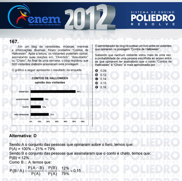 Questão 167 - Domingo (Prova rosa) - ENEM 2012