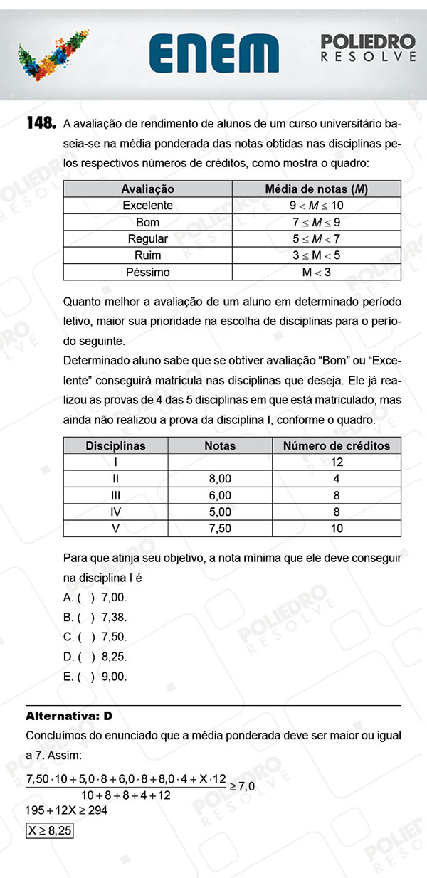 Questão 148 - 2º Dia (PROVA AMARELA) - ENEM 2017