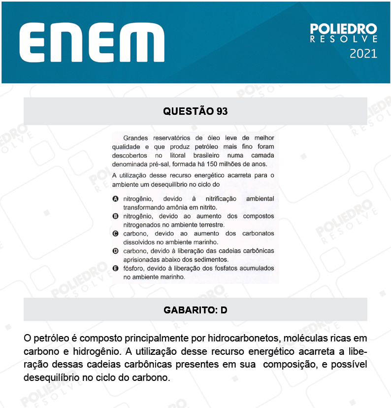 Questão 93 - 2º Dia - Prova Cinza - ENEM 2020