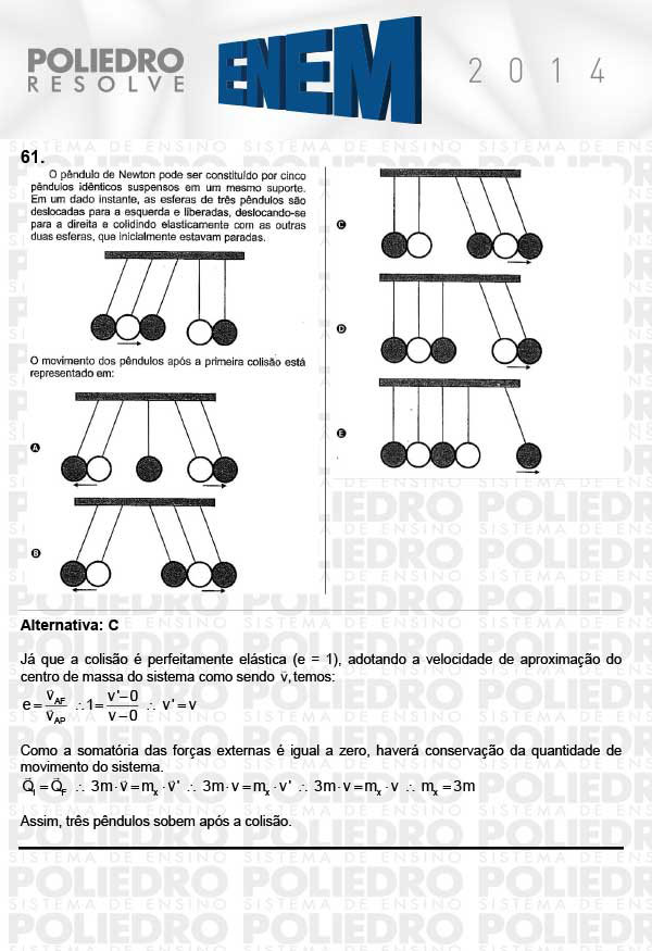 Questão 61 - Sábado (Prova Rosa) - ENEM 2014