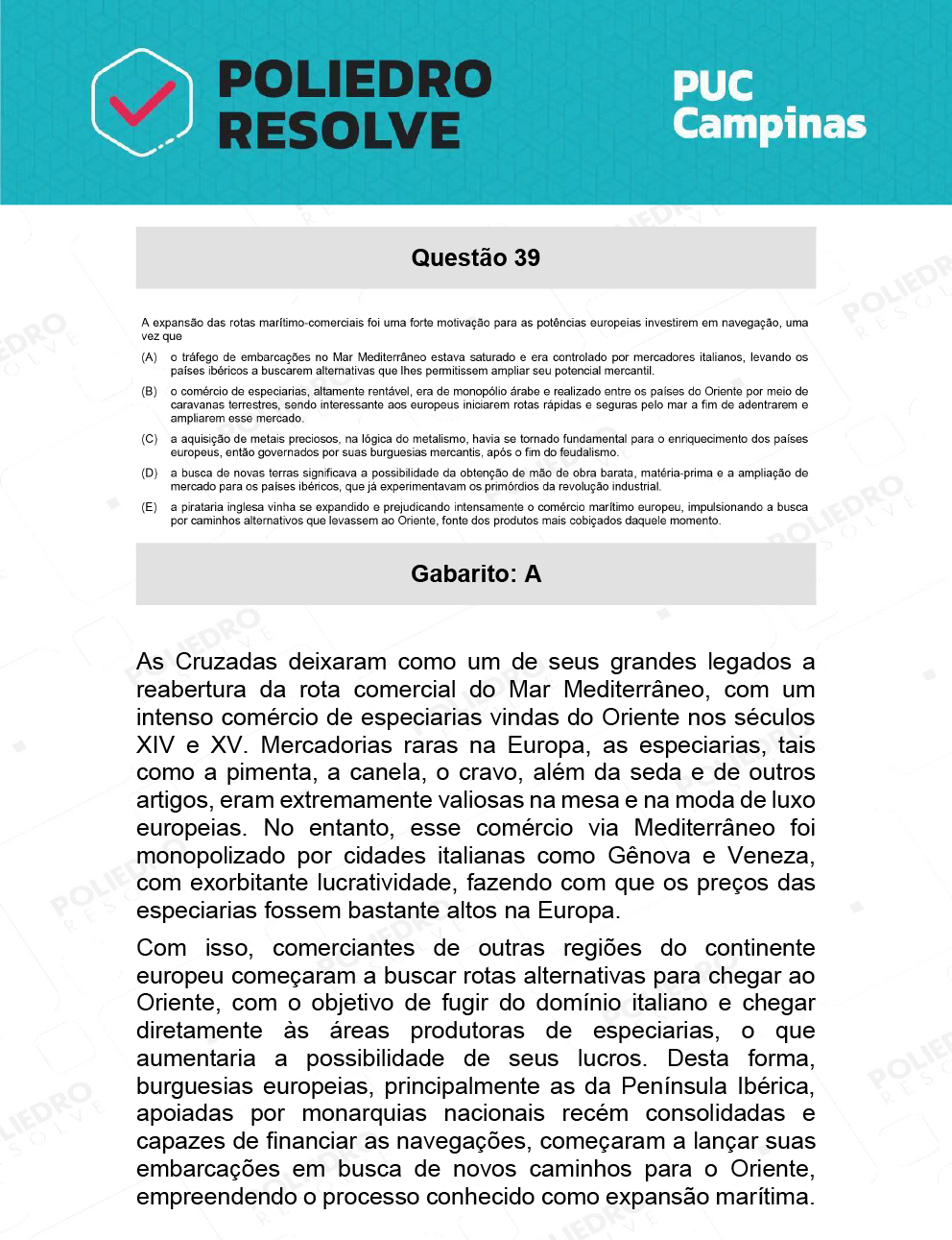 Questão 39 - Direito - PUC-Campinas 2022