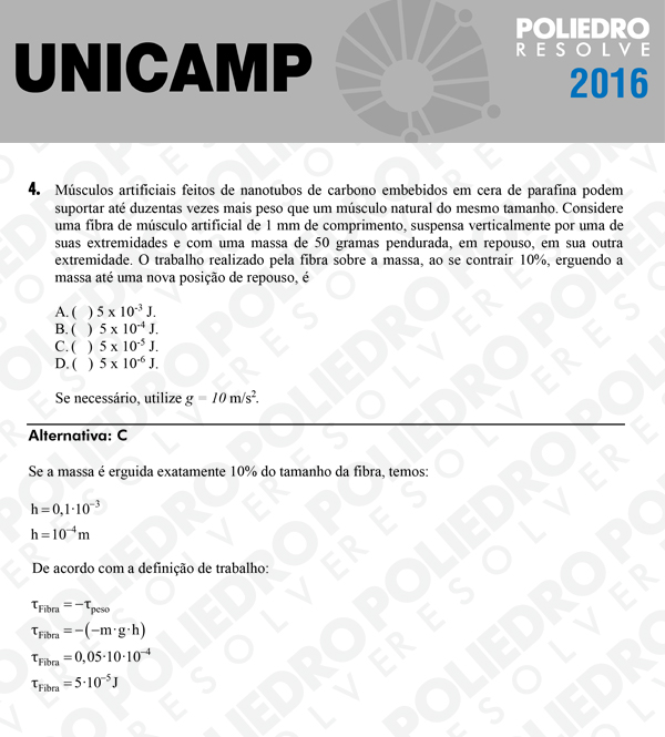 Questão 4 - 1ª Fase - UNICAMP 2016