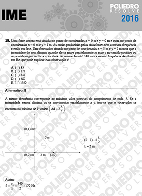 Questão 19 - Objetiva - 1ª Fase - IME 2016