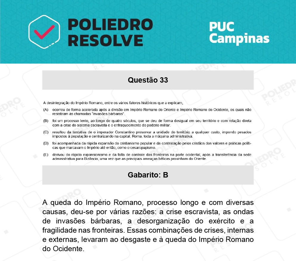 Questão 33 - Demais cursos - PUC-Campinas 2022