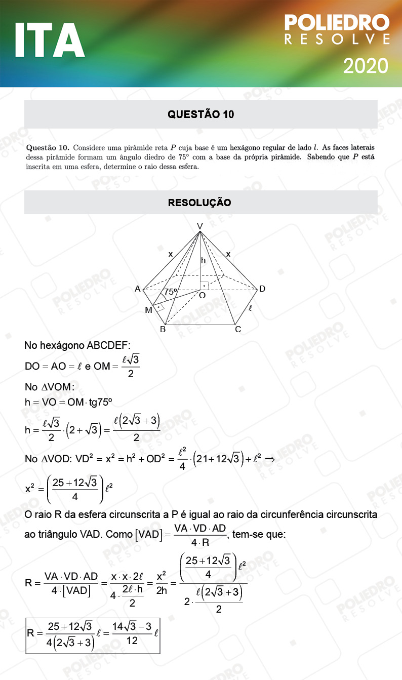 Dissertação 10 - 2ª Fase - 1º Dia - Mat / Quí - ITA 2020