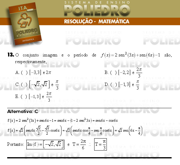 Questão 13 - Matemática - ITA 2008