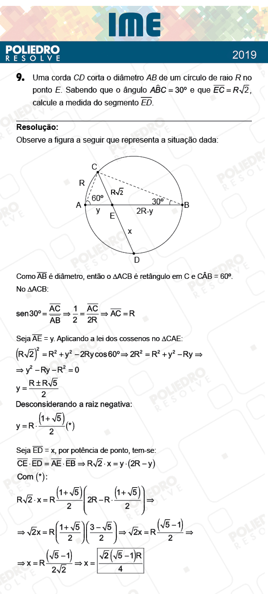 Dissertação 9 - 2ª Fase - Matemática - IME 2019