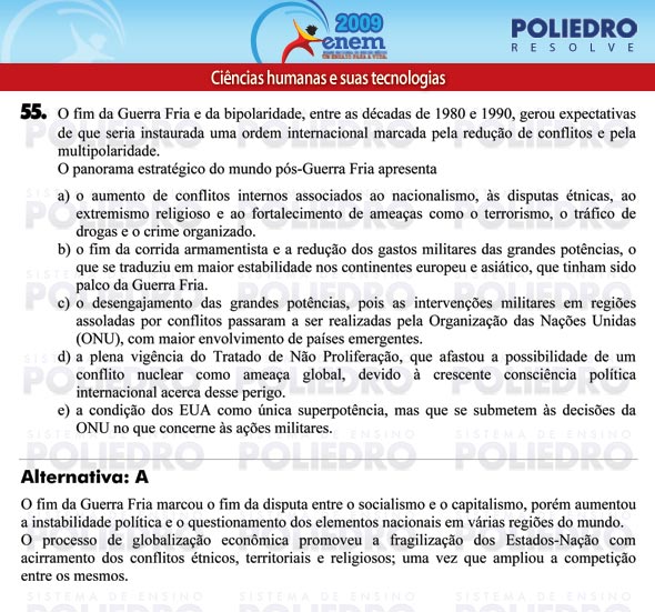 Questão 55 - Prova - ENEM 2009