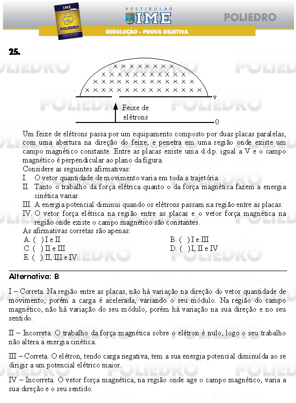 Questão 25 - Objetiva - IME 2009