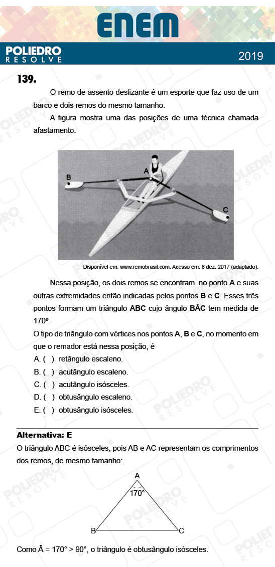 Questão 139 - 2º Dia - Prova AMARELA - ENEM 2018