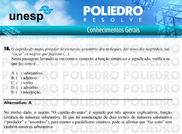 Questão 18 - 1ª Fase - UNESP 2011