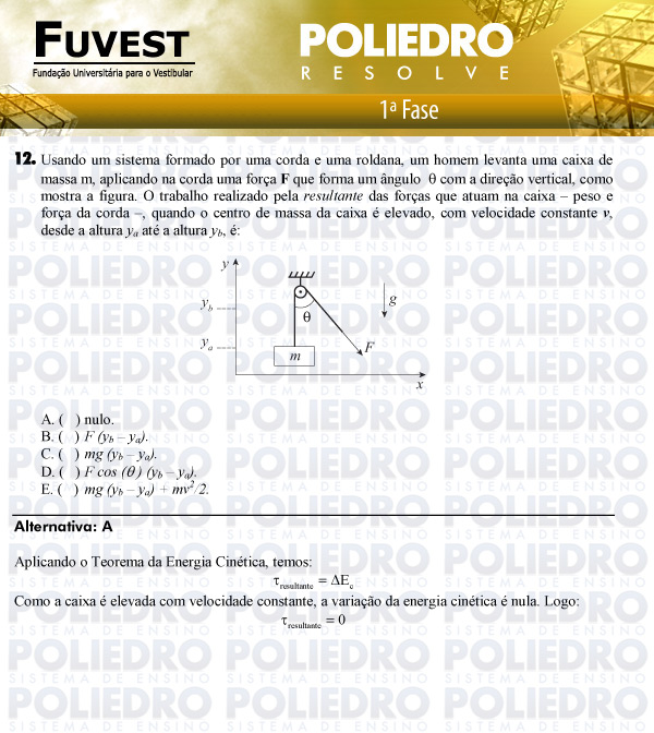 Questão 12 - 1ª Fase - FUVEST 2011