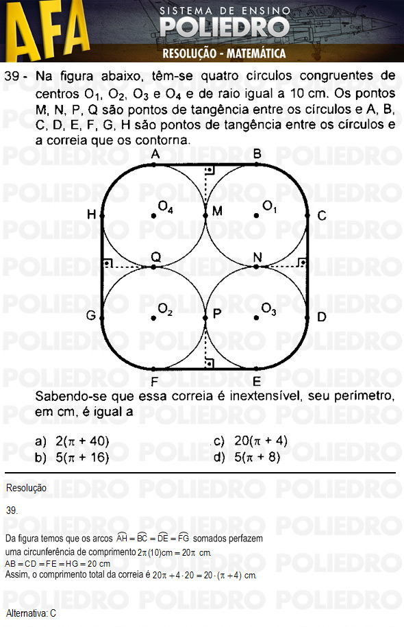 Questão 39 - Código 11 - AFA 2011