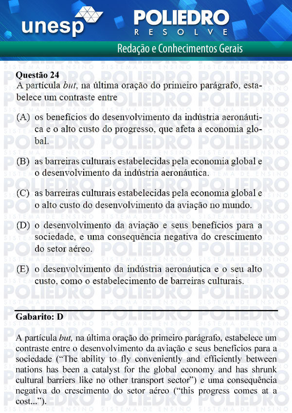 Questão 24 - 1ª Fase - UNESP 2012