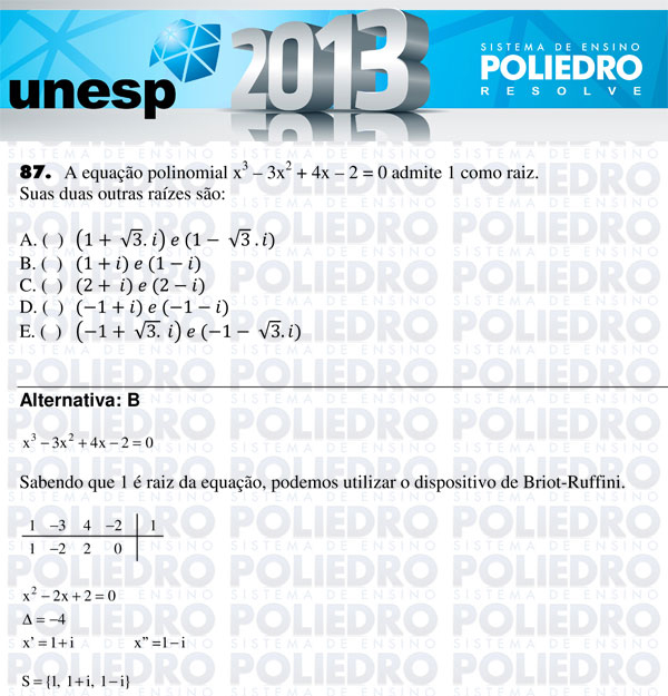 Questão 87 - 1ª Fase - UNESP 2013