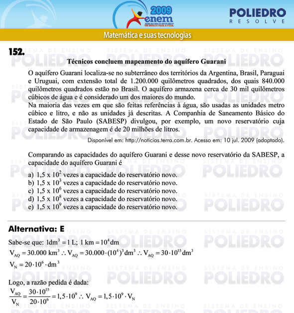 Questão 152 - Prova - ENEM 2009