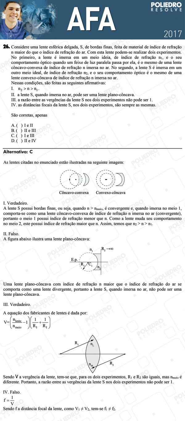 Questão 26 - Prova Modelo B - AFA 2017