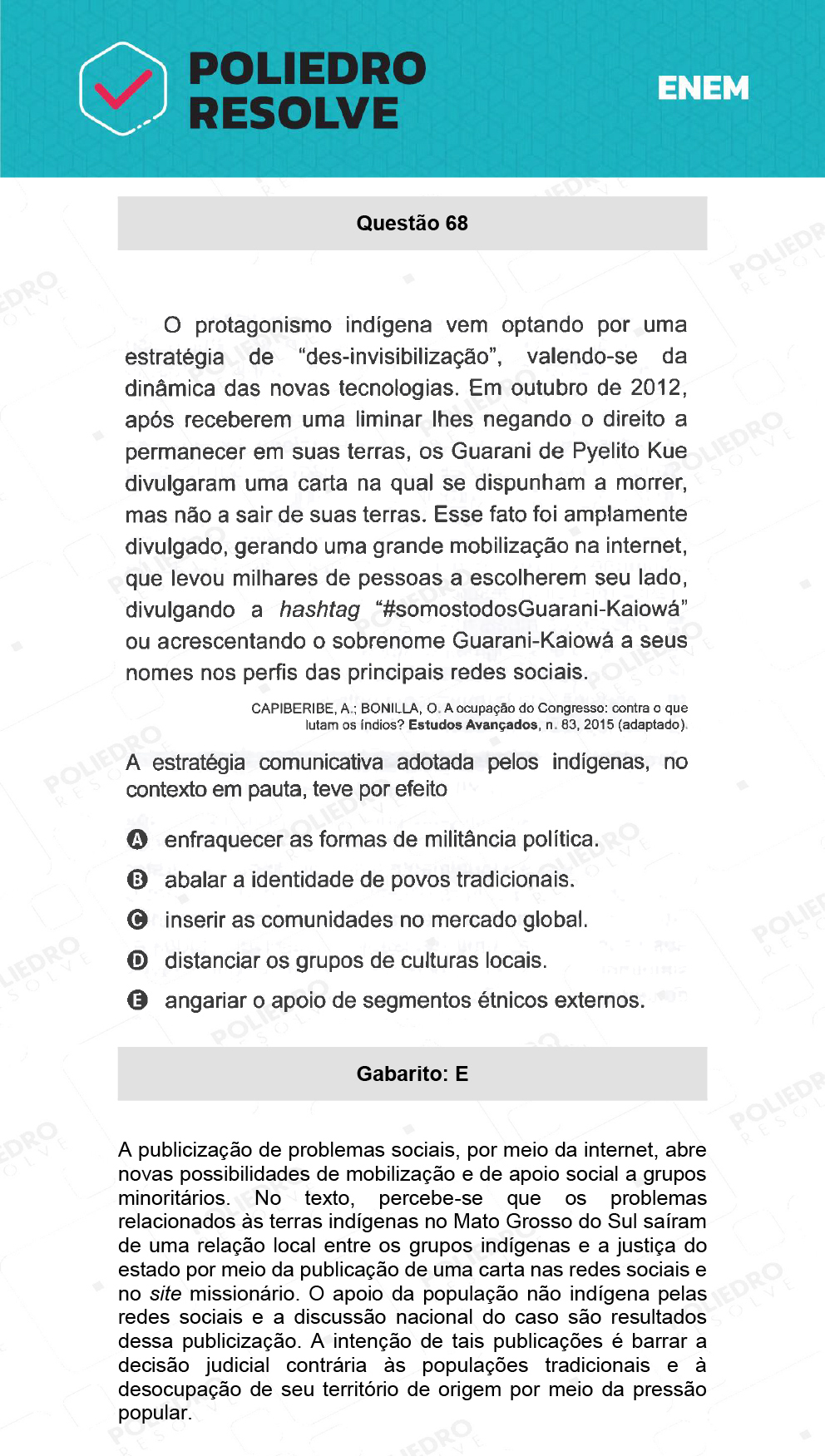 Questão 68 - 1º Dia - Prova Azul - ENEM 2021