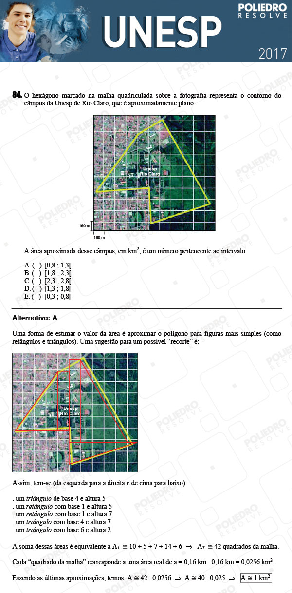 Questão 84 - 1ª Fase - UNESP 2017